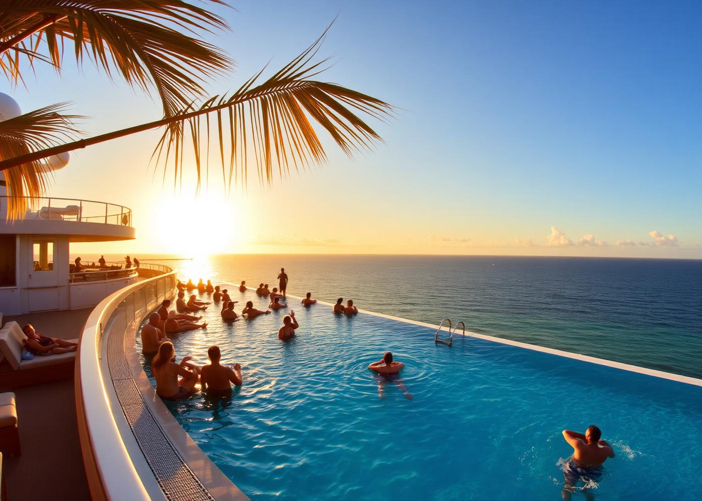 Infinity pool at sunset